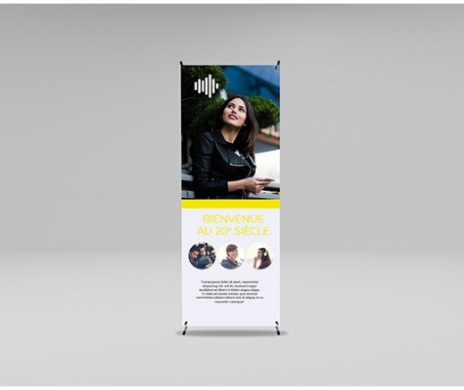 Kakemono X-banner - 80 x 180 cm - Bâche PVC 340g + Totem X en Alu - Impression 100% Personnalisée