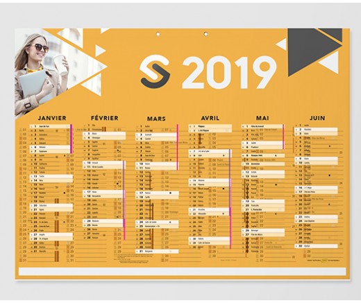 Calendrier souple 53x40 cm